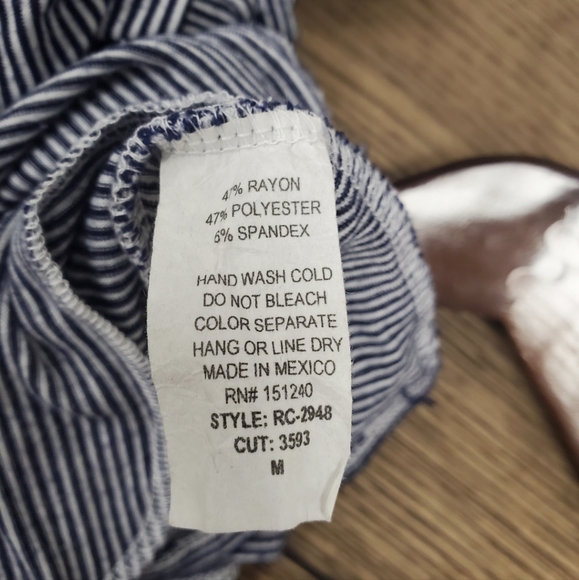 Rolla Coaster Navy and White Striped Romper - Picture 4 of 4